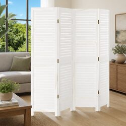 Room Divider 4 Panels White Folding Privacy Screen Indoor Partition
