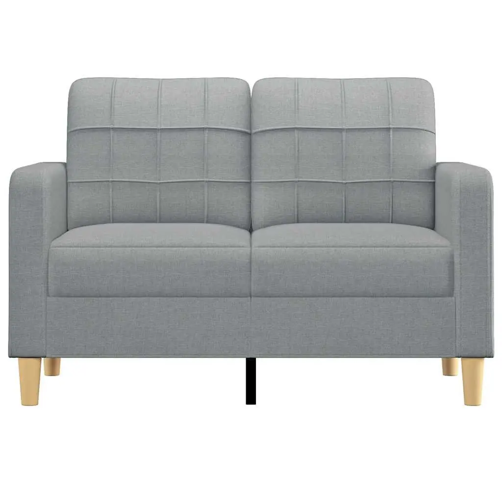 2-Seater Sofa Light Grey Fabric 120cm Modern Lounge Couch