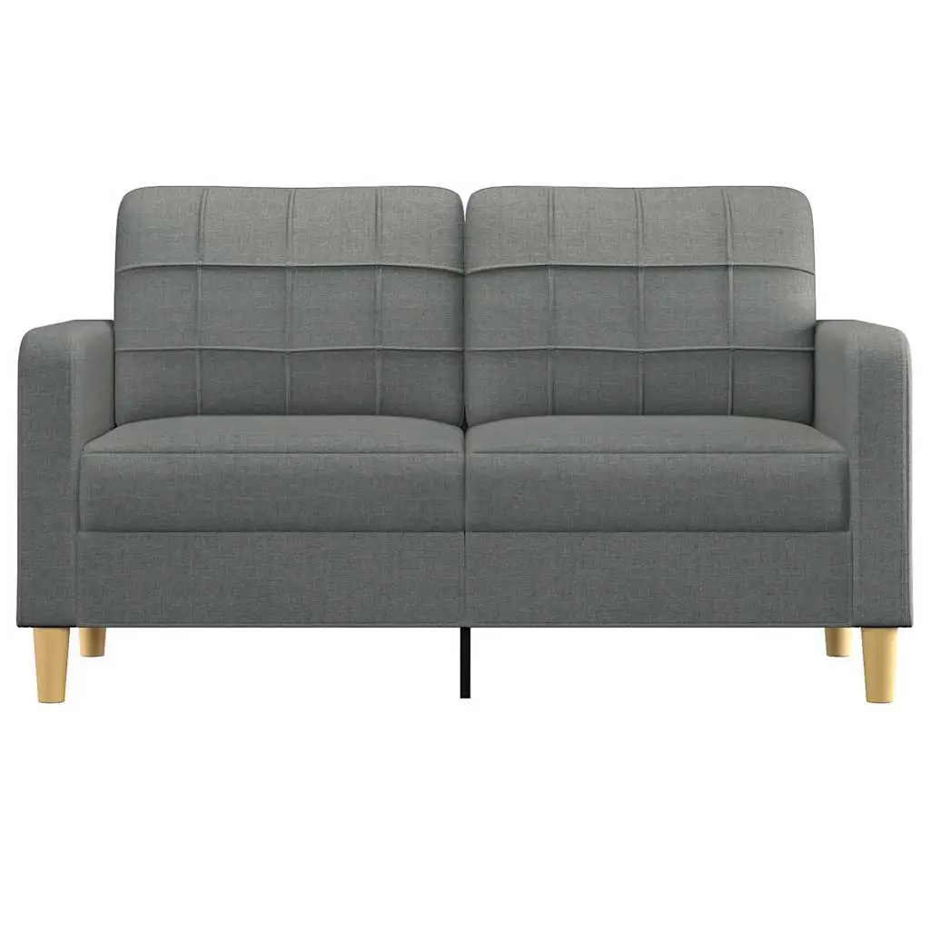 2-Seater Sofa Grey Fabric Lounge Couch 140cm Wide