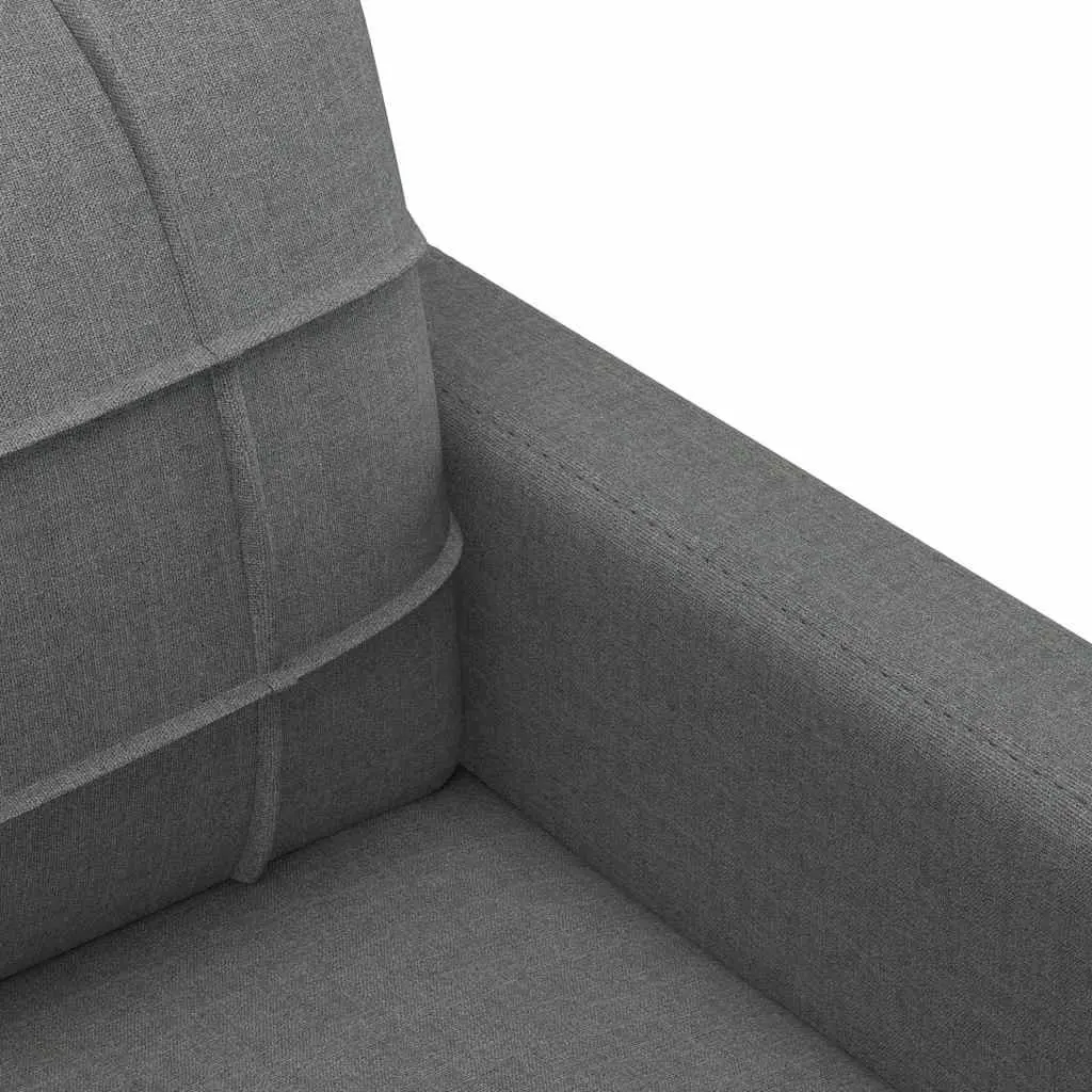 2-Seater Sofa Grey Fabric Lounge Couch 140cm Wide
