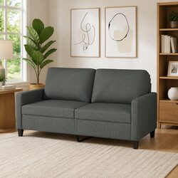 2-Seater Sofa Dark Grey 140cm Lounge Couch Living Room Furniture Upholstered