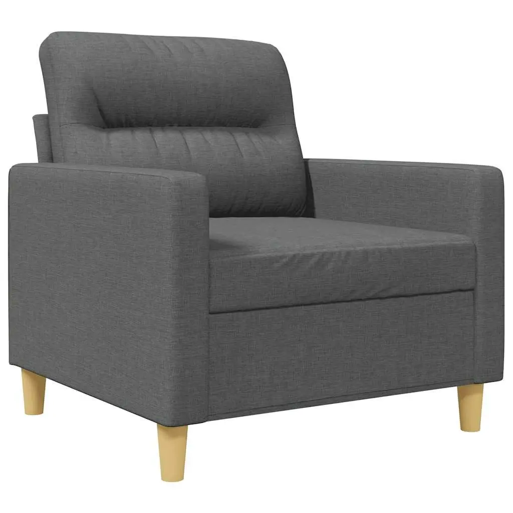 Sofa Chair Compact 60cm Grey Fabric Armchair Living Room Furniture