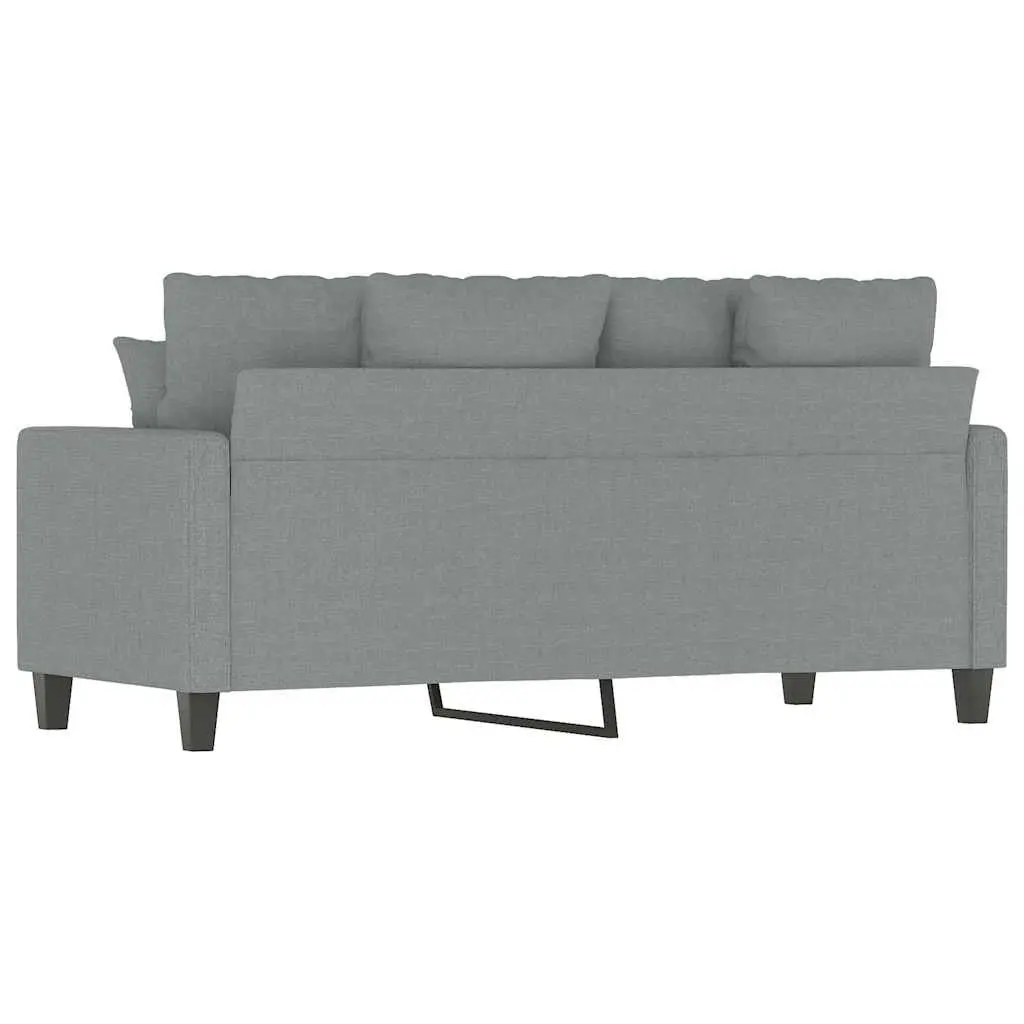 2-Seater Sofa Grey Fabric 140cm Living Room Couch Comfortable Armrest Backrest