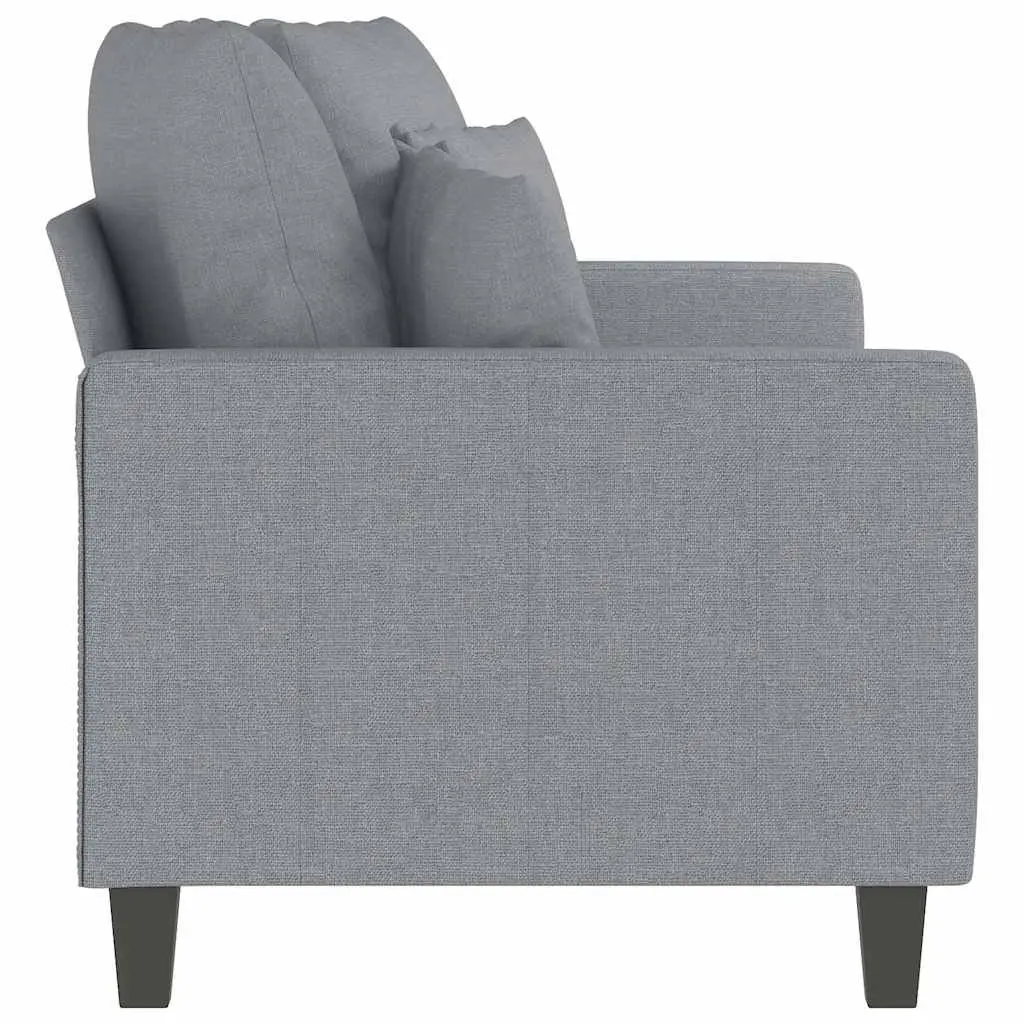 2-Seater Sofa Grey Fabric 140cm Living Room Couch Comfortable Armrest Backrest