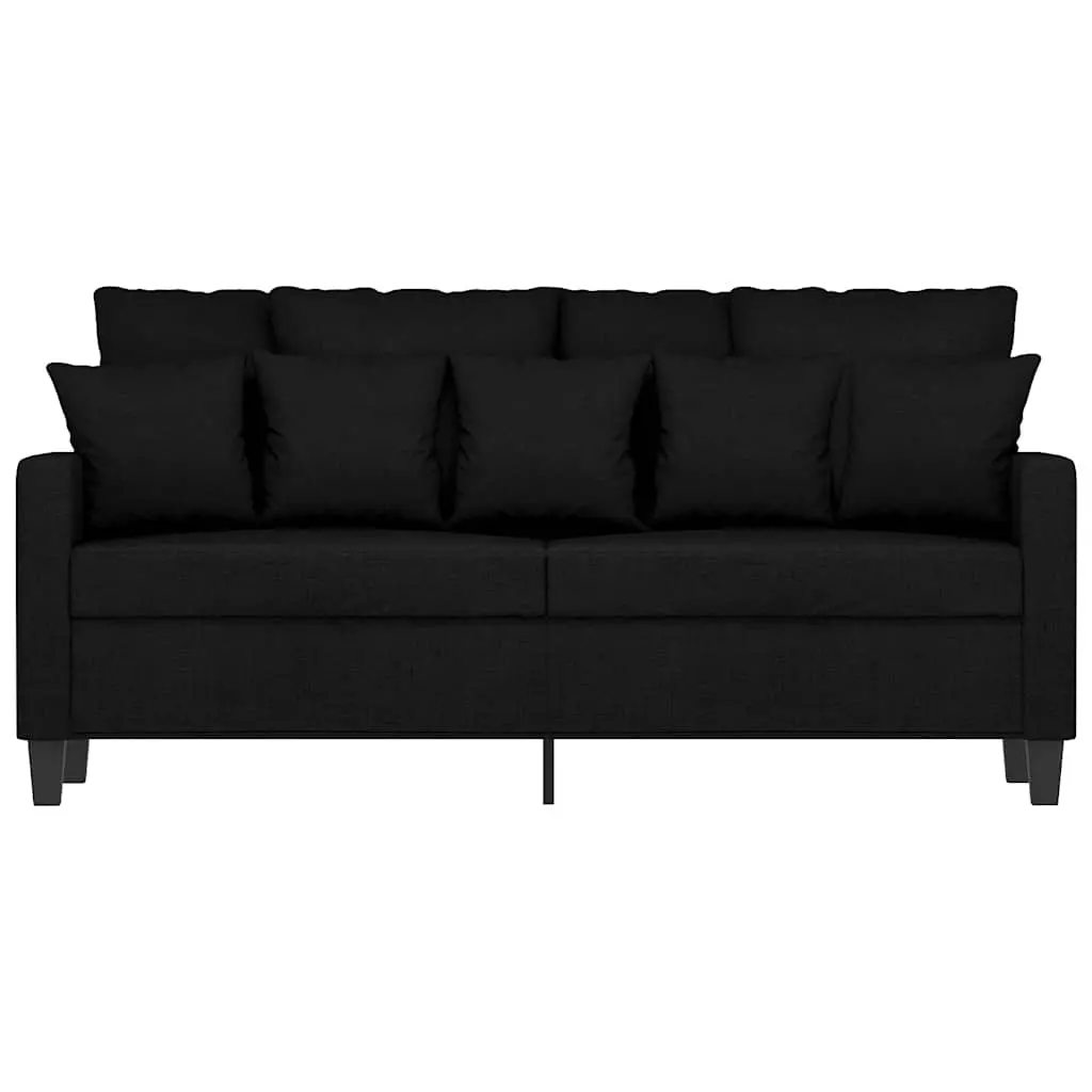 2-Seater Sofa Modern Fabric Black 140cm Living Room Couch