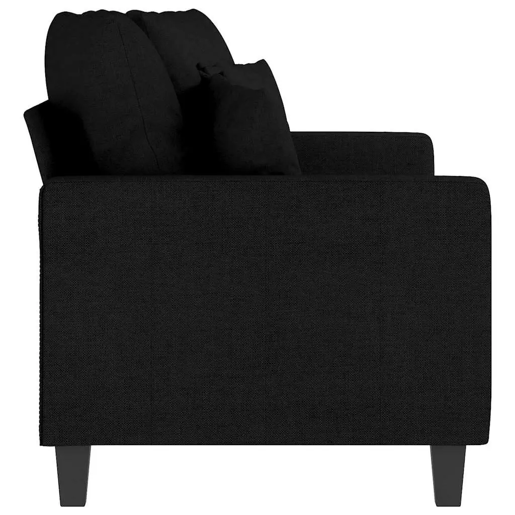 2-Seater Sofa Modern Fabric Black 140cm Living Room Couch