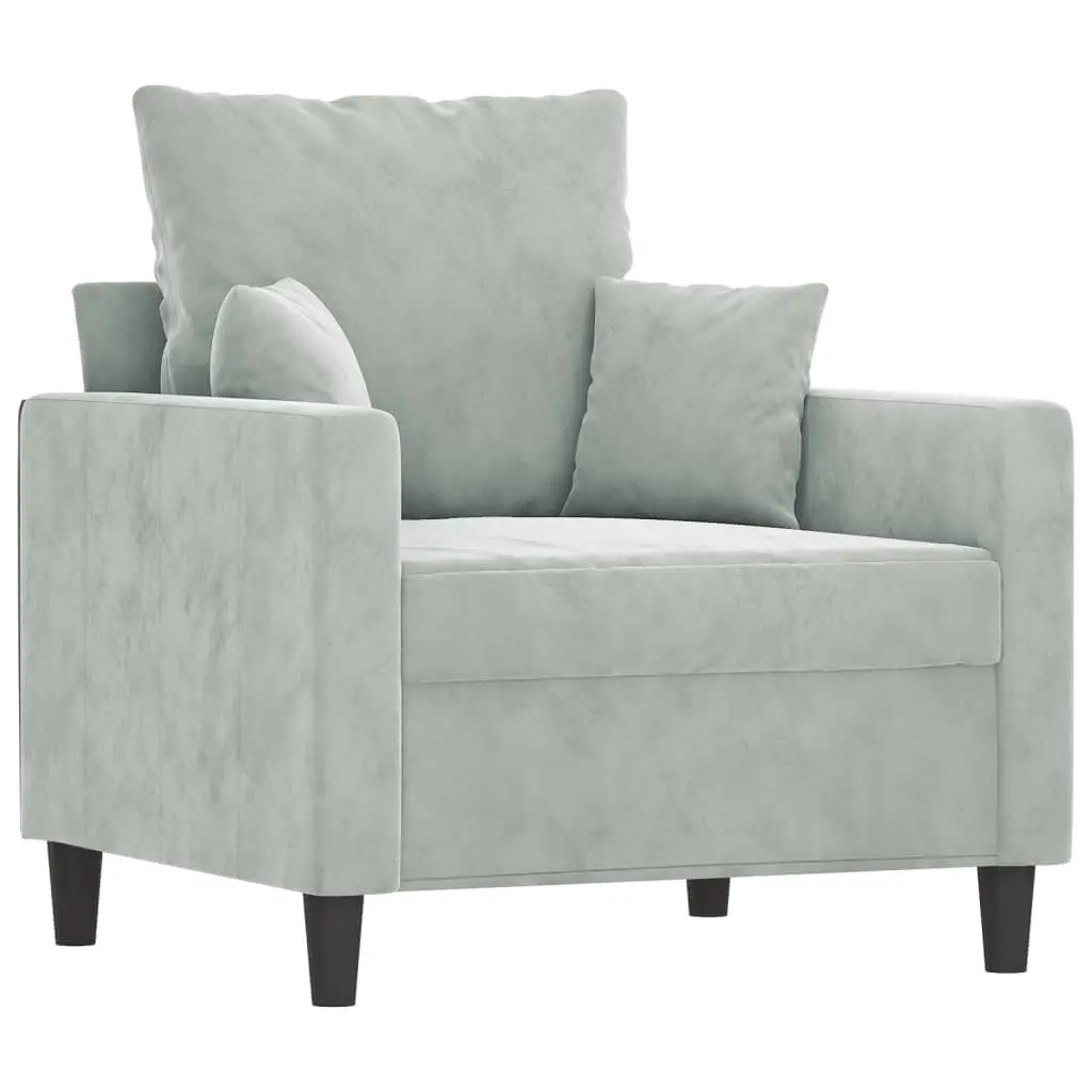 Sofa Chair Light Grey Modern Design Comfortable Padded Armchair Lounge Seat