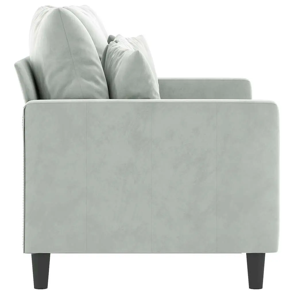 2-Seater Sofa Grey Velvet 120cm Modern Living Room Couch Comfortable Padded