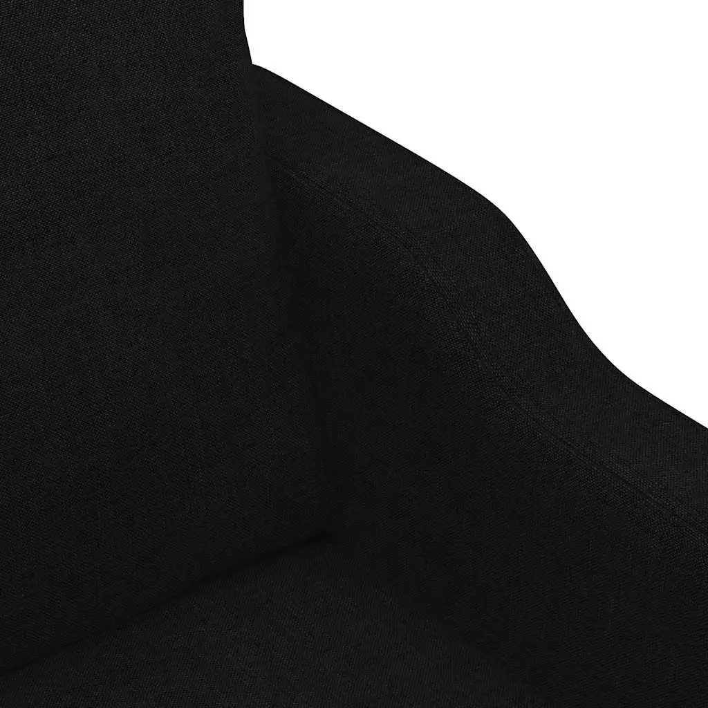 2-Seater Sofa Black 140cm Living Room Couch Fabric Upholstered Padded Settee