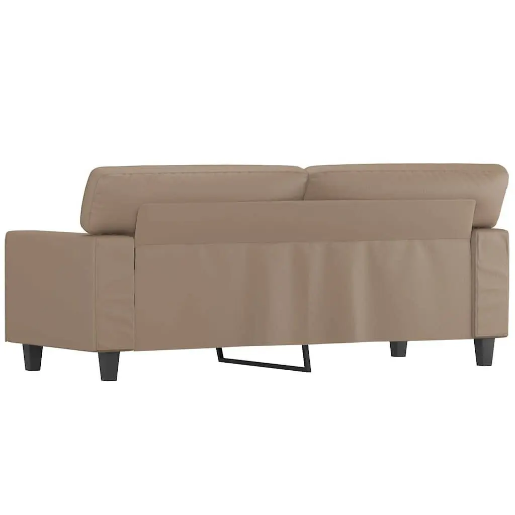 2-Seater Sofa Brown Faux Leather Modern Living Room Couch 140cm Comfortable