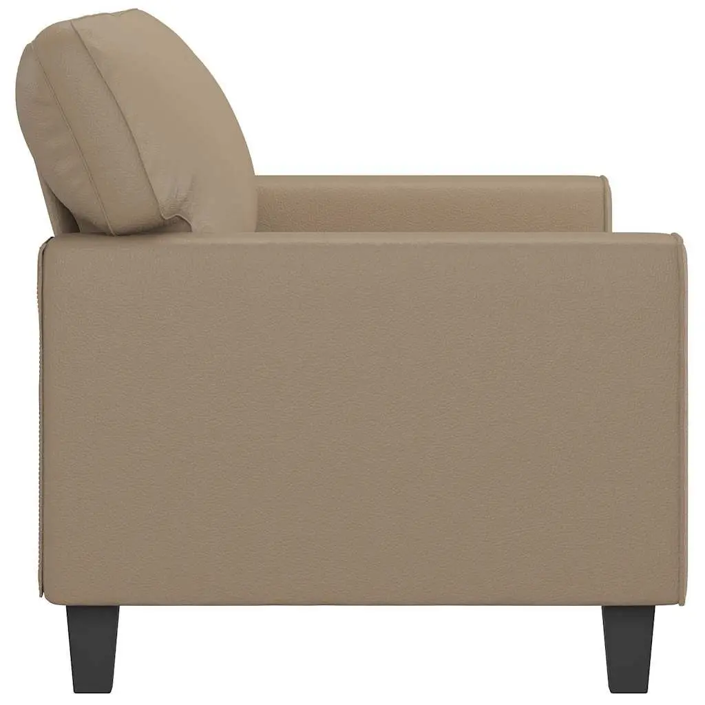 2-Seater Sofa Brown Faux Leather Modern Living Room Couch 140cm Comfortable