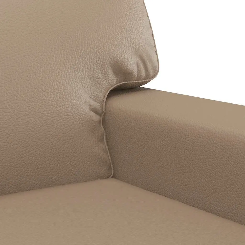 2-Seater Sofa Brown Faux Leather Modern Living Room Couch 140cm Comfortable