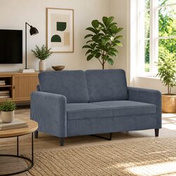 2-Seater Sofa Grey Velvet 120cm Modern Living Room Couch Comfortable Padded