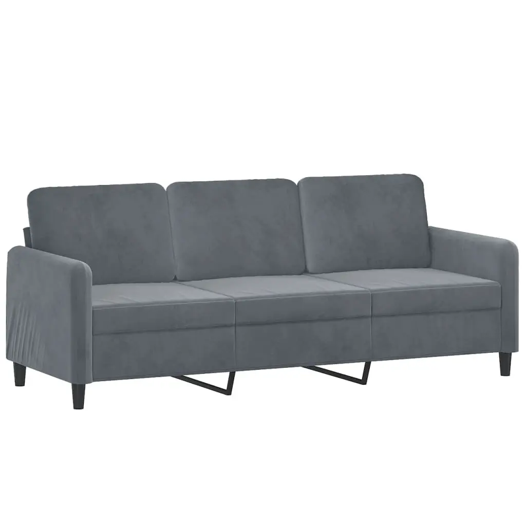 3-Seater Sofa Velvet Grey 180cm Modern Couch
