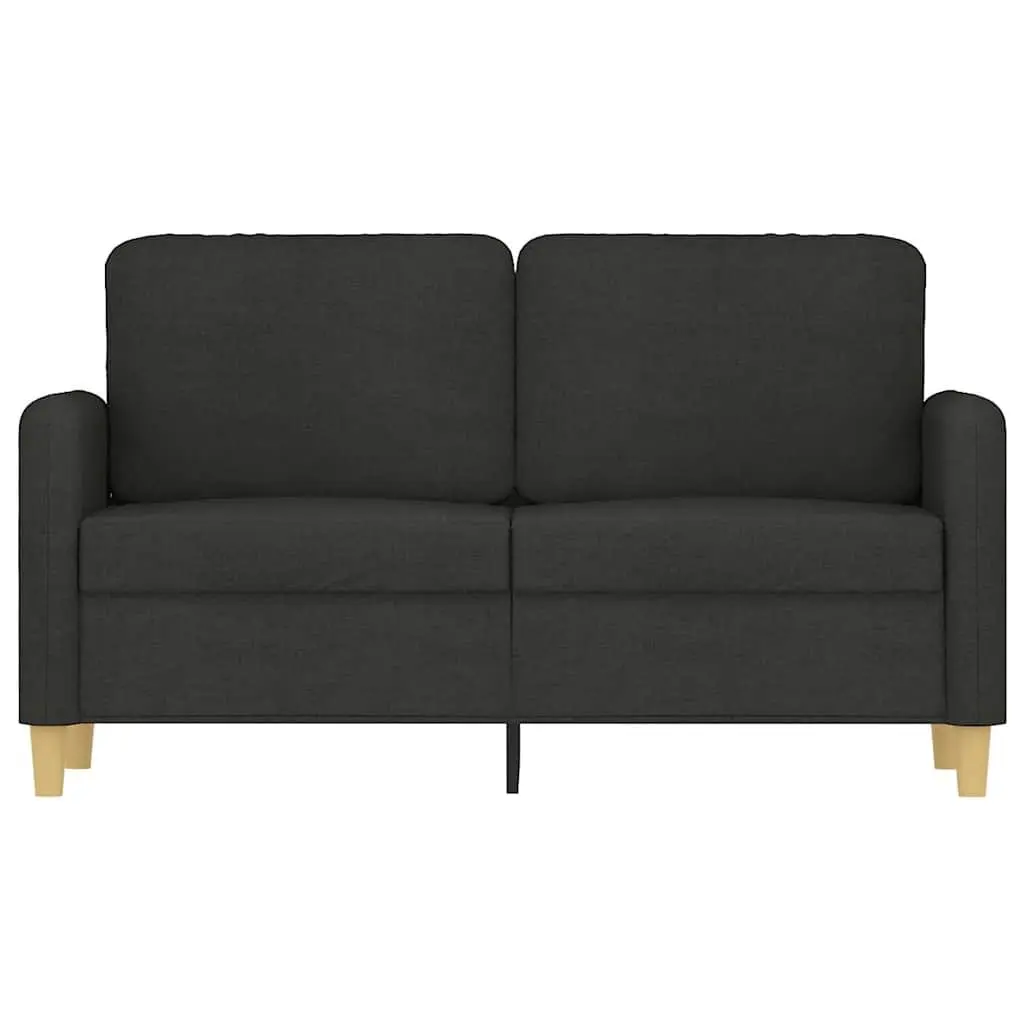 2-Seater Sofa Black 120cm Fabric Living Room Couch Armrest Back Cushions Modern