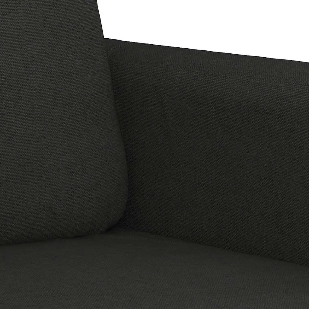 2-Seater Sofa Black 120cm Fabric Living Room Couch Armrest Back Cushions Modern
