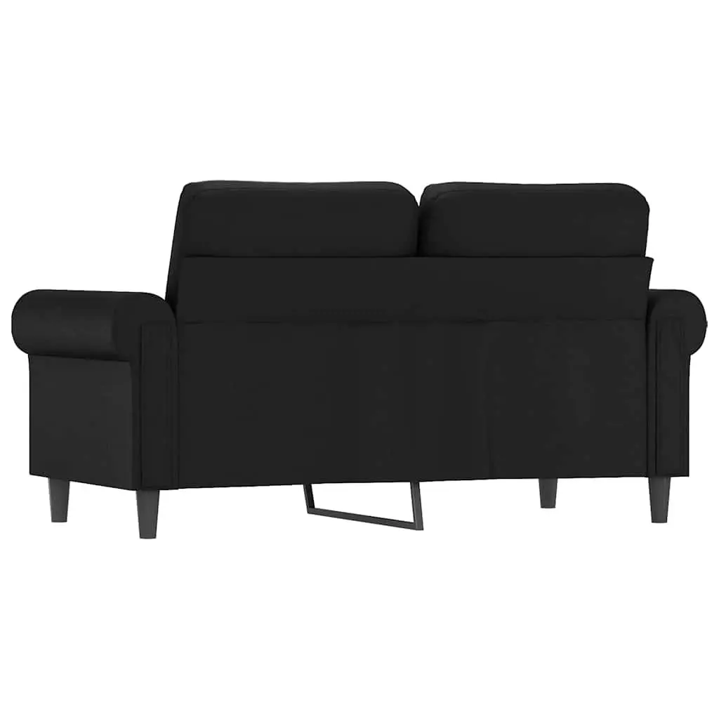 2-Seater Sofa Black 120cm Modern Living Room Couch Faux Leather Furniture