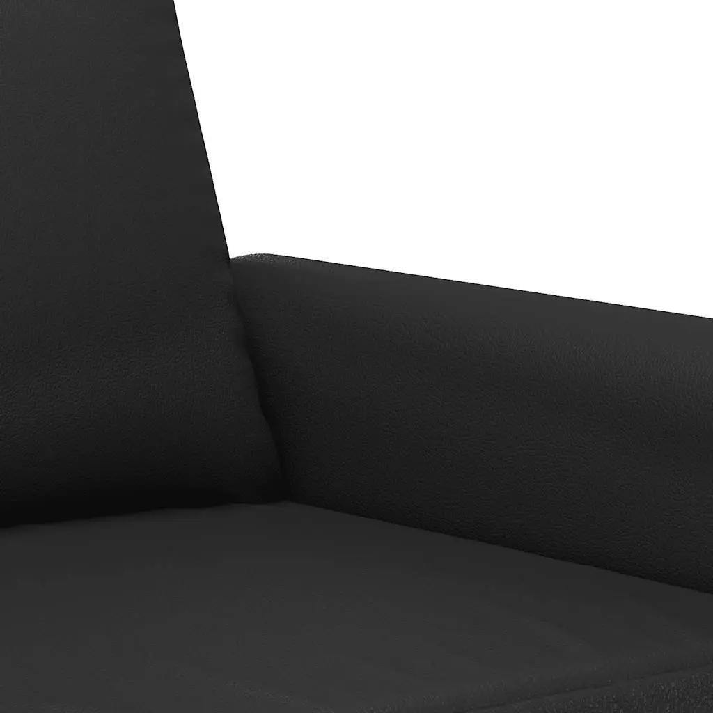 2-Seater Sofa Black 120cm Modern Living Room Couch Faux Leather Furniture