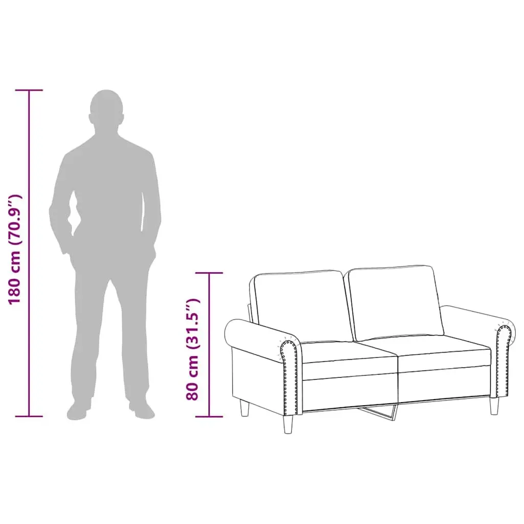 2-Seater Sofa Black 120cm Modern Living Room Couch Faux Leather Furniture