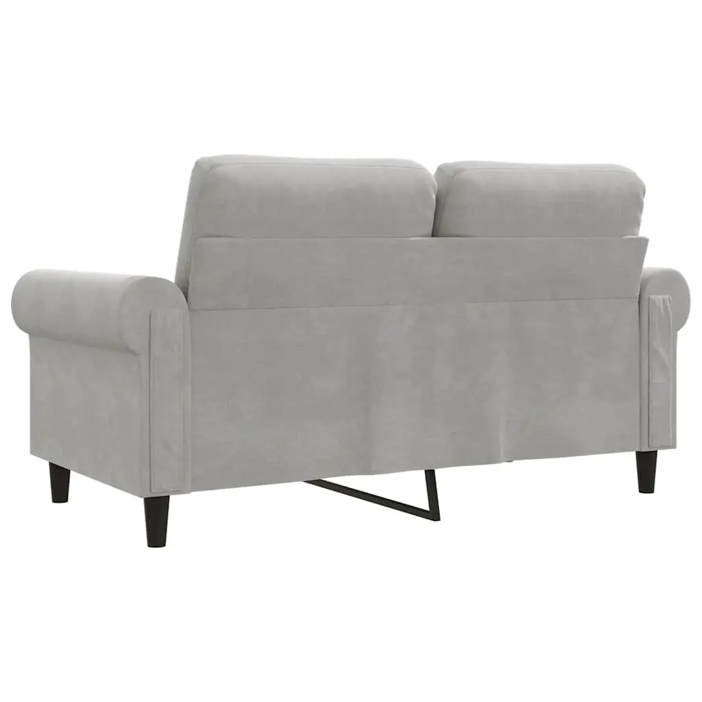 2-Seater Sofa Grey Velvet 120cm Modern Living Room Couch Comfortable Padded