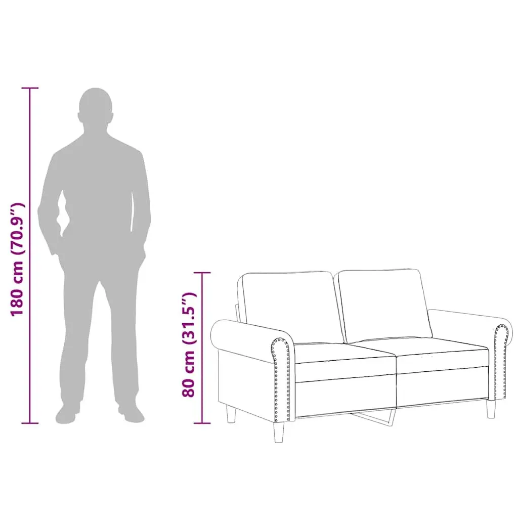 2-Seater Sofa Velvet Grey 120cm Modern Lounge Couch