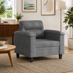 Sofa Chair Grey 60cm Modern Design Comfortable Seating Relaxation Furniture