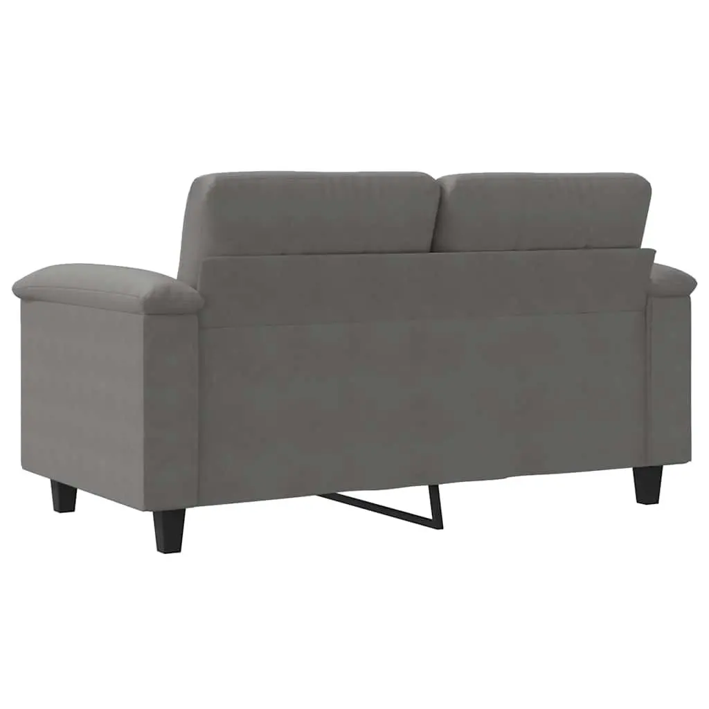 2-Seater Sofa Grey Microfibre Upholstered Couch 120cm Modern Living Room