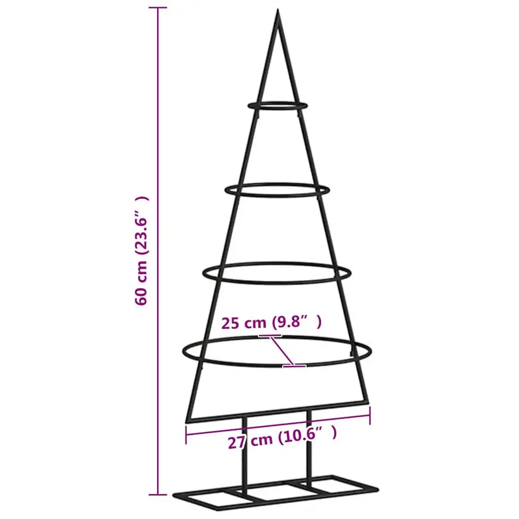 Metal Christmas Tree Frame DIY 60cm Black Modern Home Decor