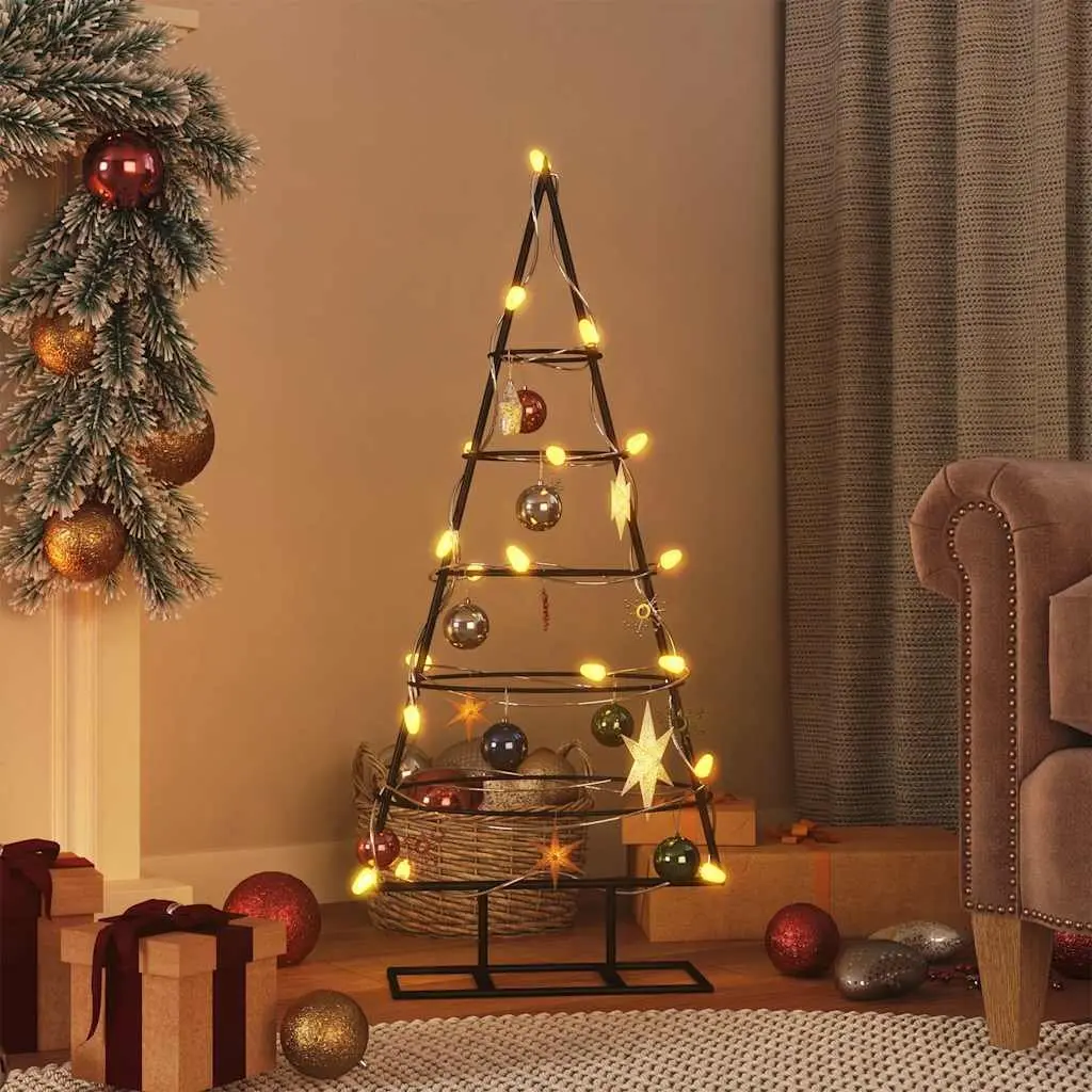 Metal Christmas Tree Decoration Stand Black 90cm Modern DIY Holiday Seasonal