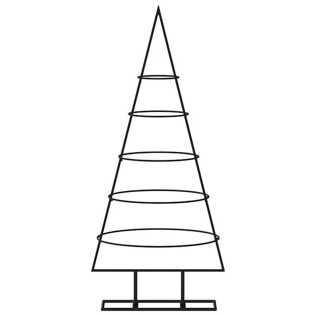 Metal Christmas Tree Decoration Stand Black 90cm Modern DIY Holiday Seasonal
