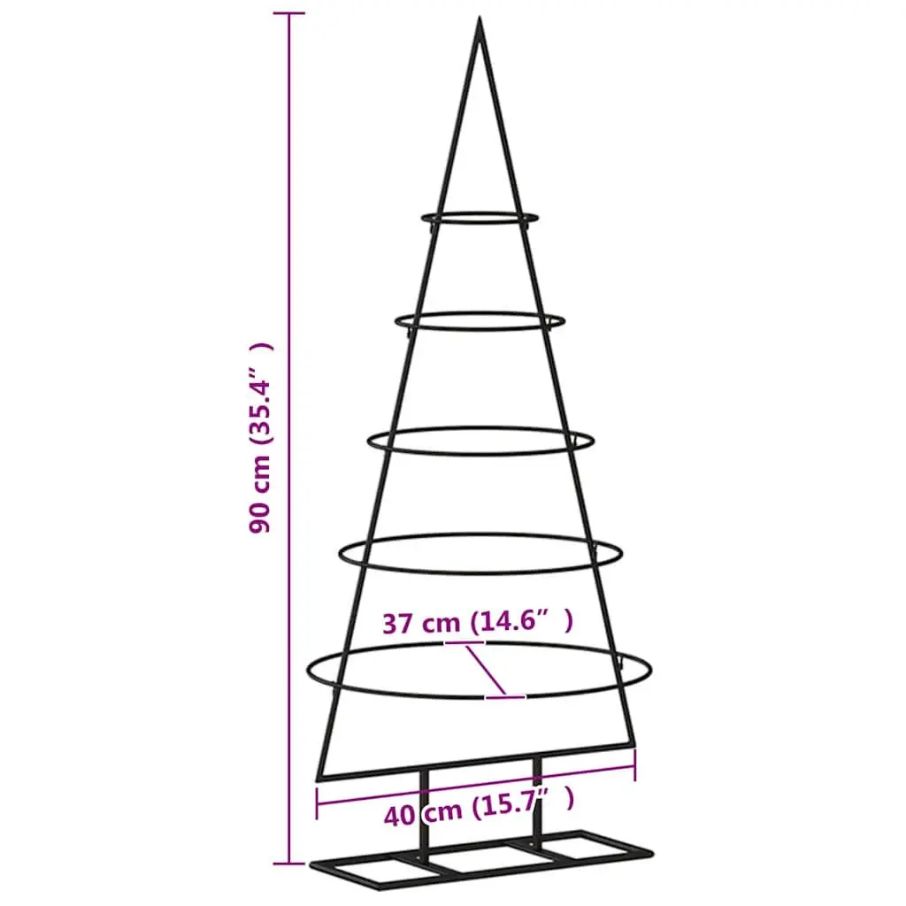 Metal Christmas Tree Decoration Stand Black 90cm Modern DIY Holiday Seasonal