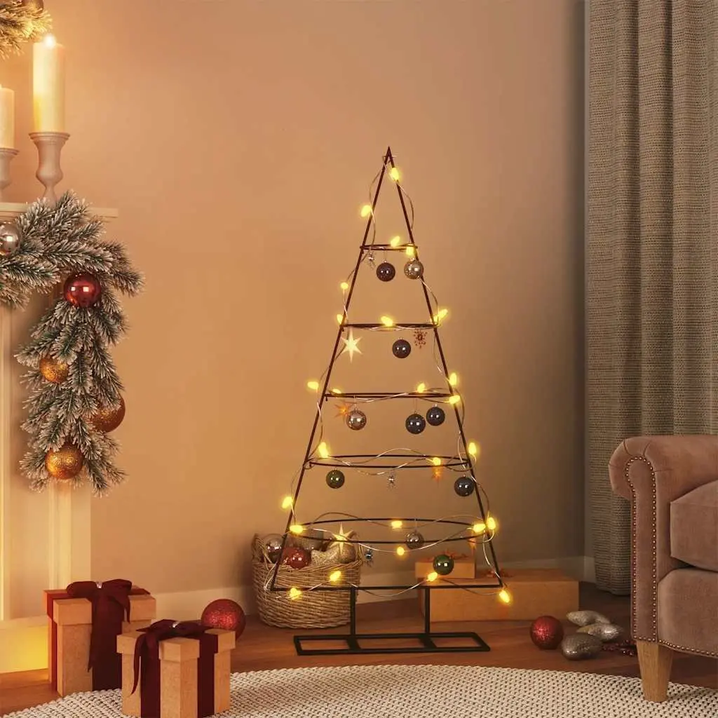 Metal Christmas Tree Frame 125cm Black Modern DIY Decoration Disassemblable