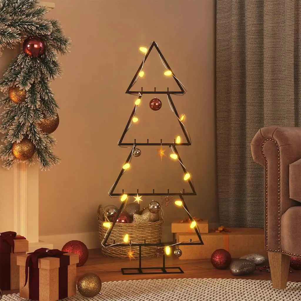 Metal Christmas Tree Frame 90cm Black DIY Decoration Disassemblable Stand