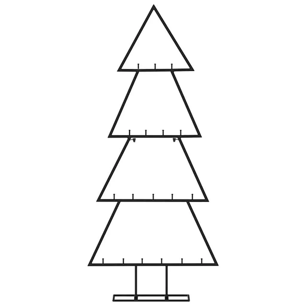 Metal Christmas Tree Frame 90cm Black DIY Decoration Disassemblable Stand