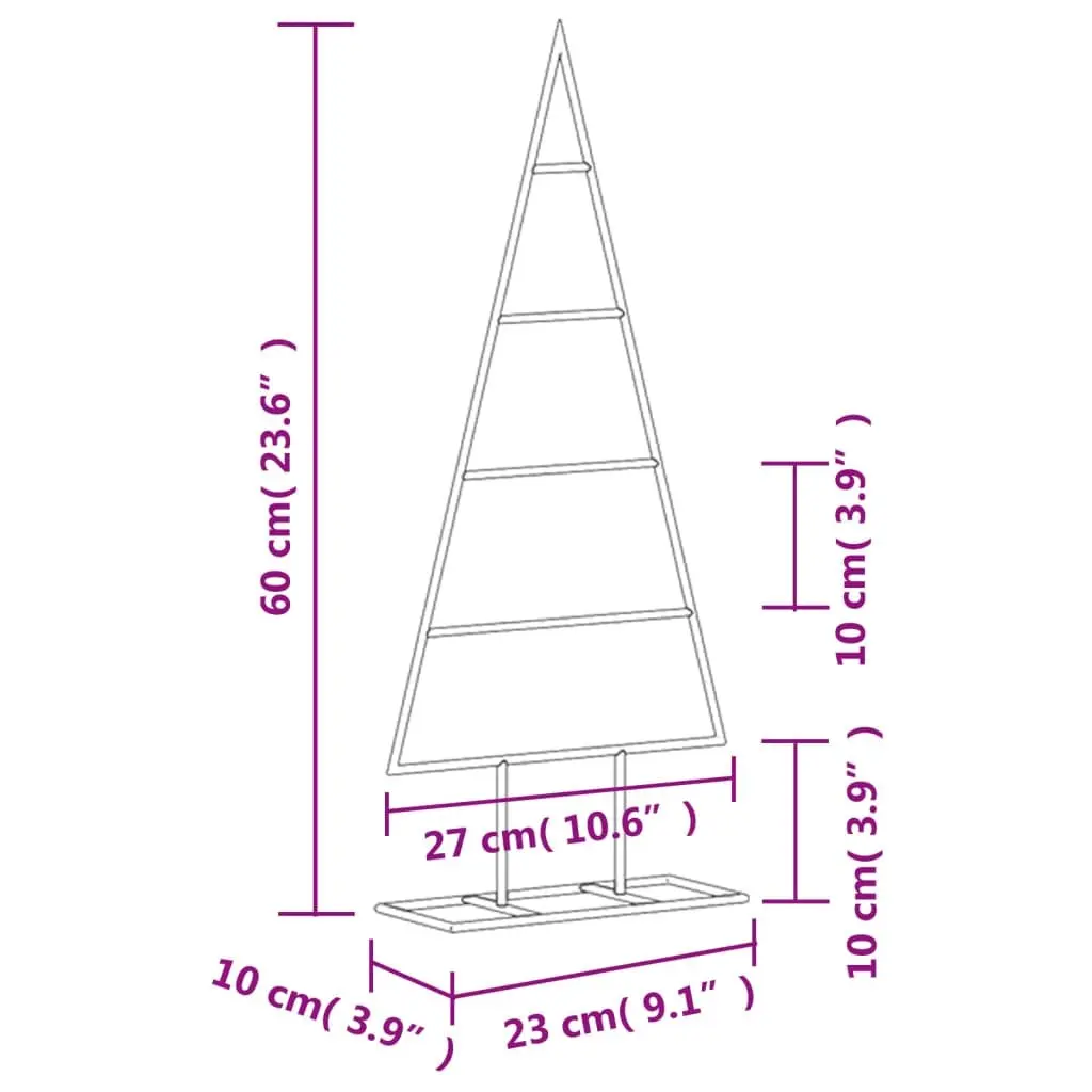 Metal Christmas Tree Frame 60cm Black Decoration DIY Collapsible Stand
