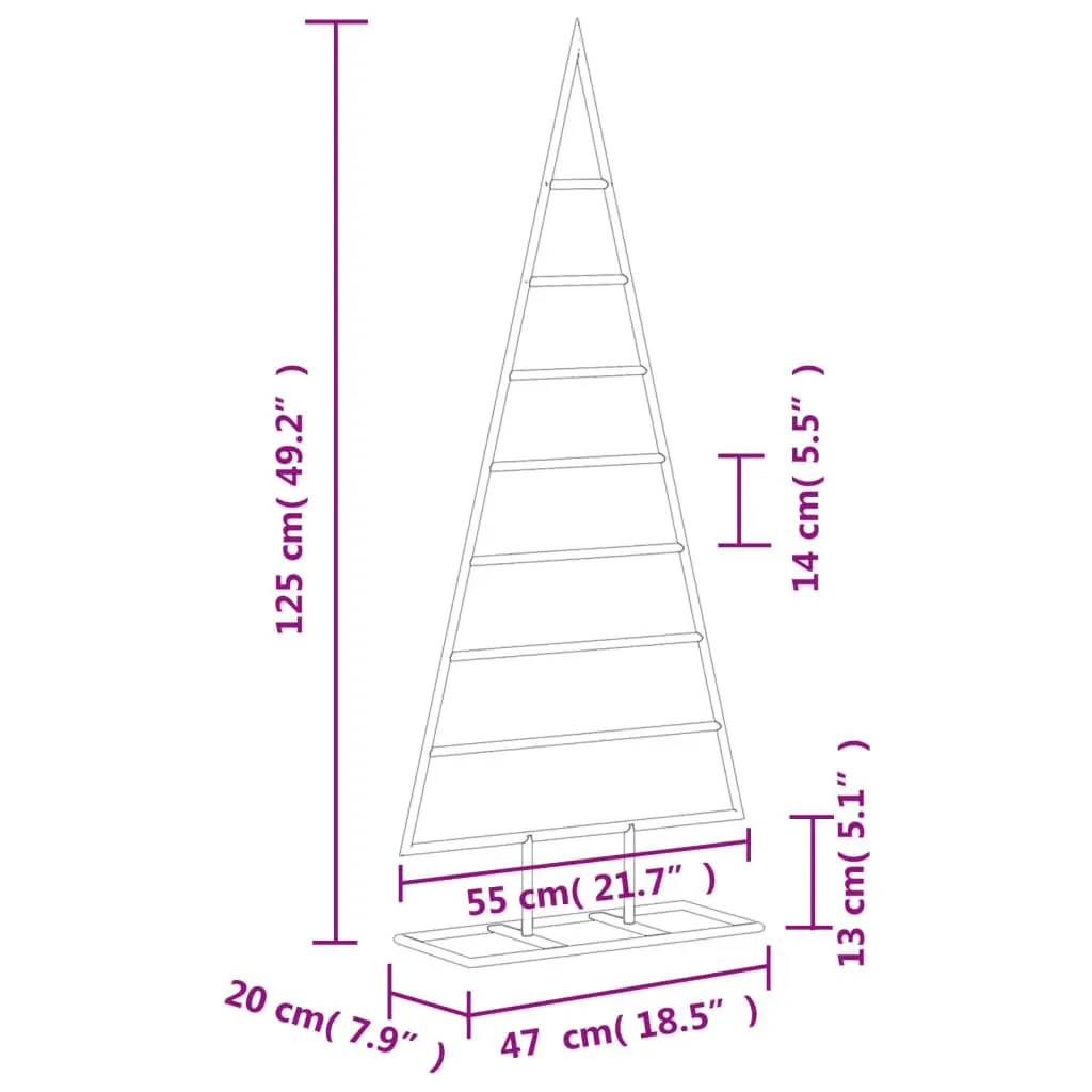 Metal Christmas Tree Frame Black 125cm Decorative Holiday Stand DIY Modern