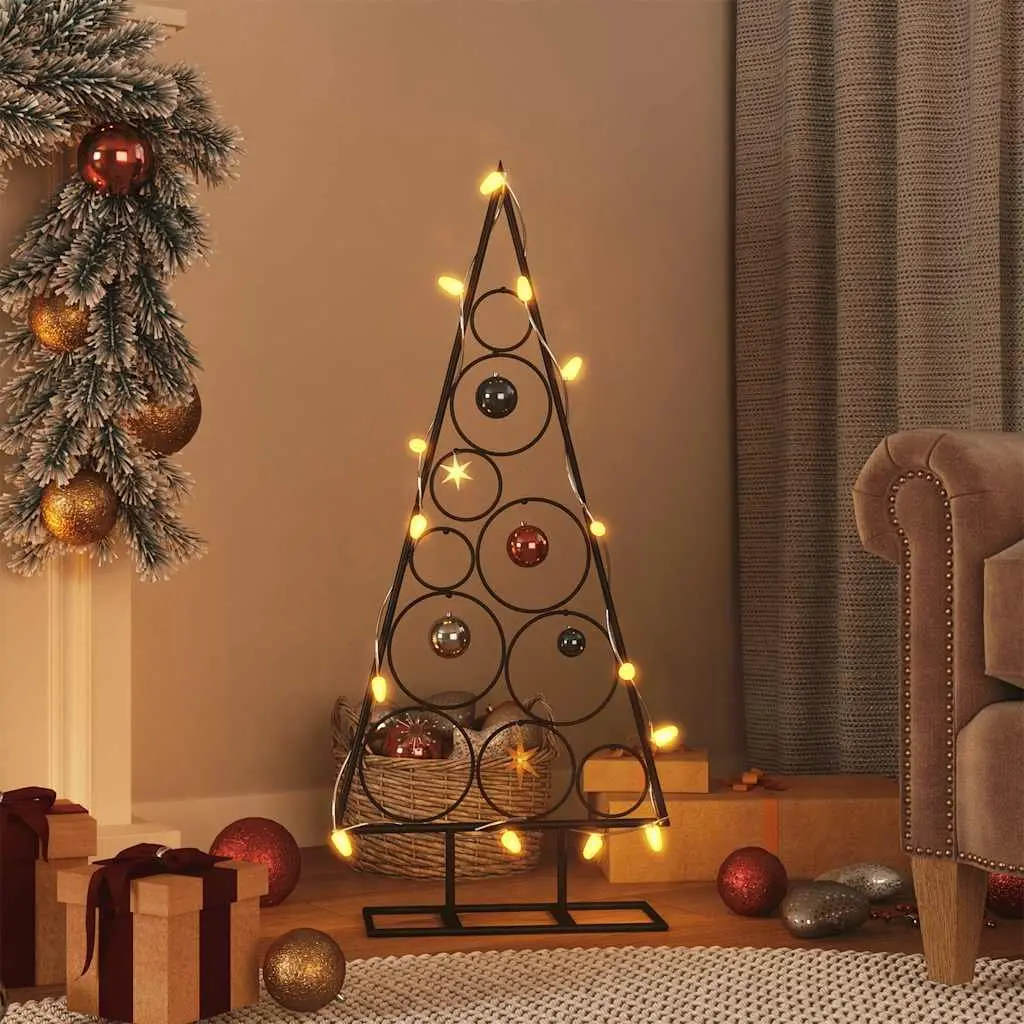 Metal Christmas Tree Frame 90cm Black DIY Modern Holiday Home Decor
