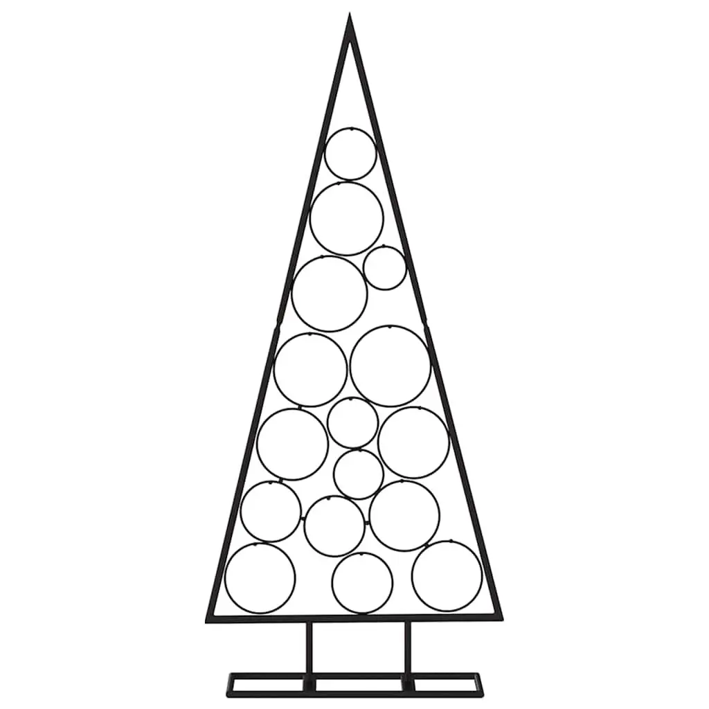 Metal Christmas Tree Frame DIY Decoration 125cm Black Steel Modern Home Decor