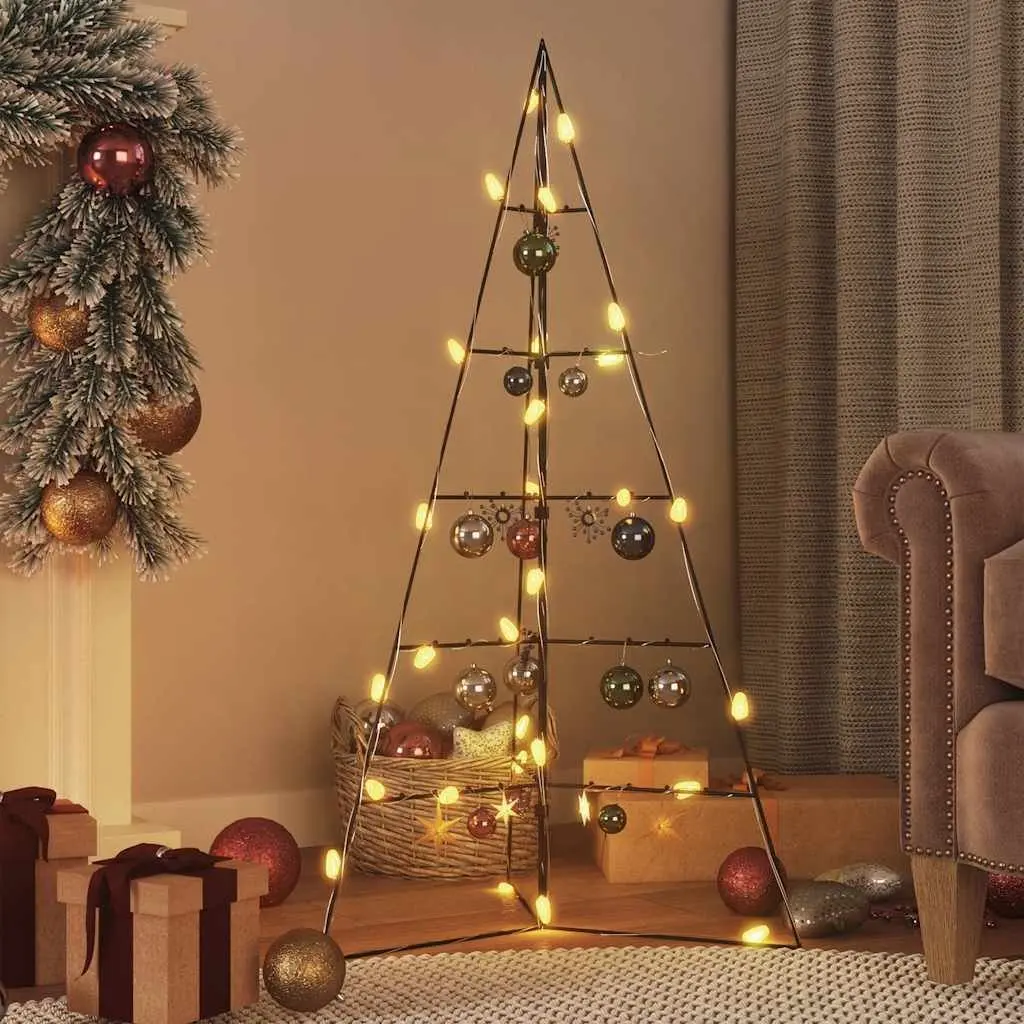 Metal Christmas Tree Frame 100cm Black Decoration DIY Xmas Stand Modern