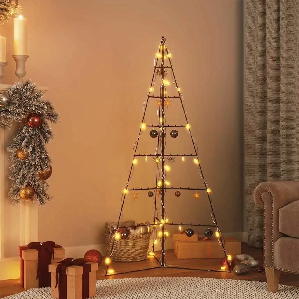 Metal Christmas Tree Frame Black 140cm Modern Decoration Stand DIY Seasonal