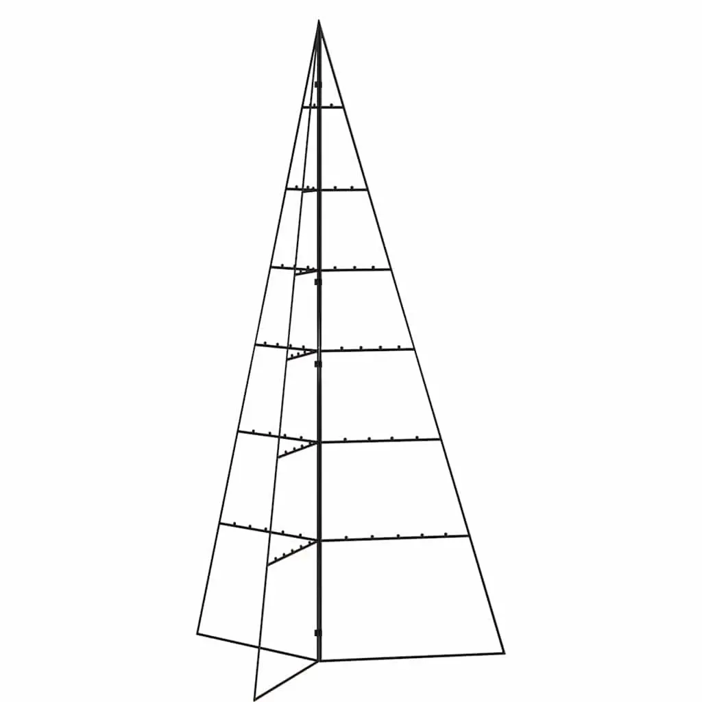 Metal Christmas Tree Frame Black 140cm Modern Decoration Stand DIY Seasonal