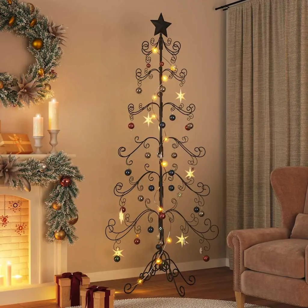 Metal Christmas Tree Frame 215cm Black Decoration DIY Xmas Artificial Tree Stand