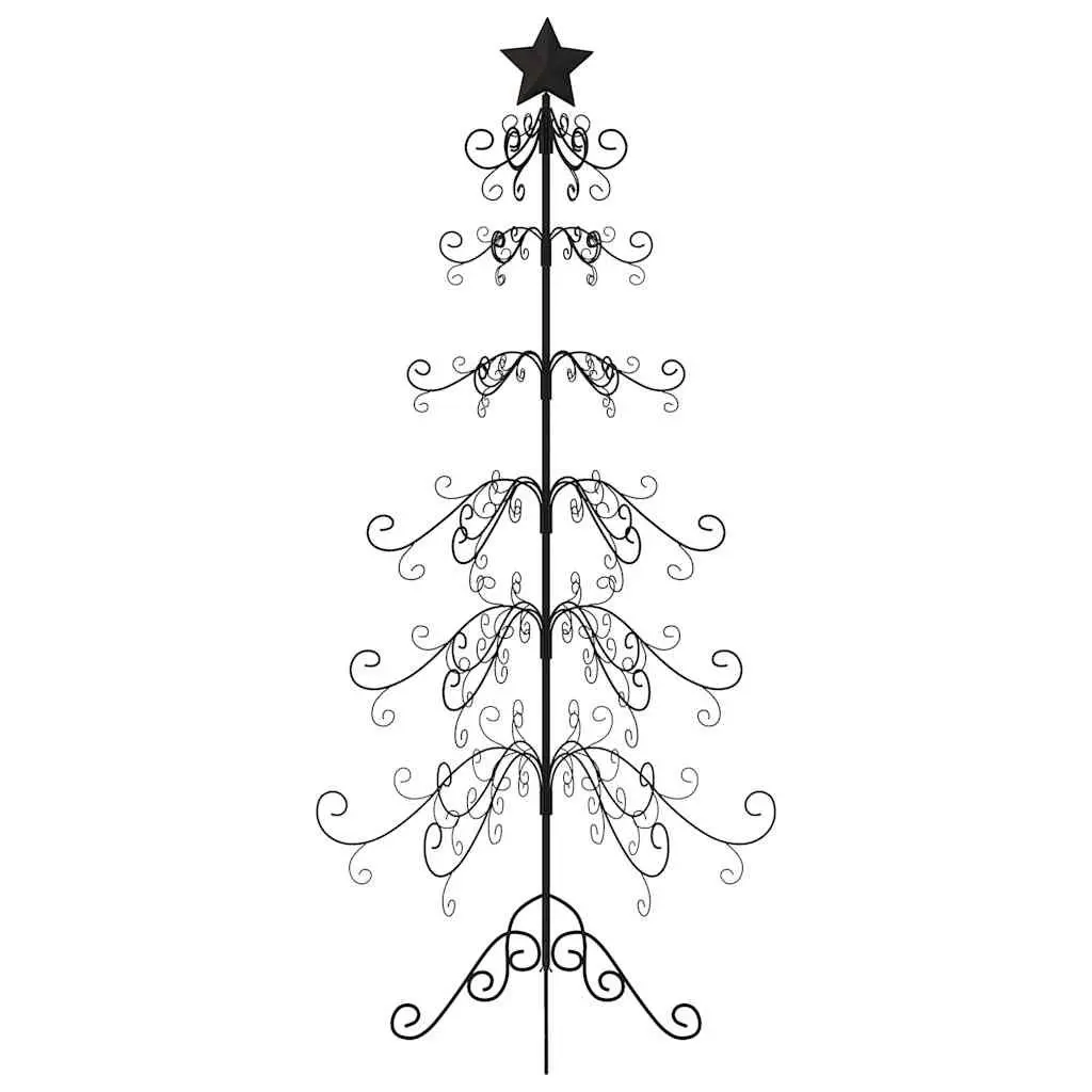 Metal Christmas Tree Frame 215cm Black Decoration DIY Xmas Artificial Tree Stand