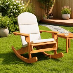 Adirondack Rocking Chair Solid Wood Acacia Outdoor Garden Patio Lounge Seat