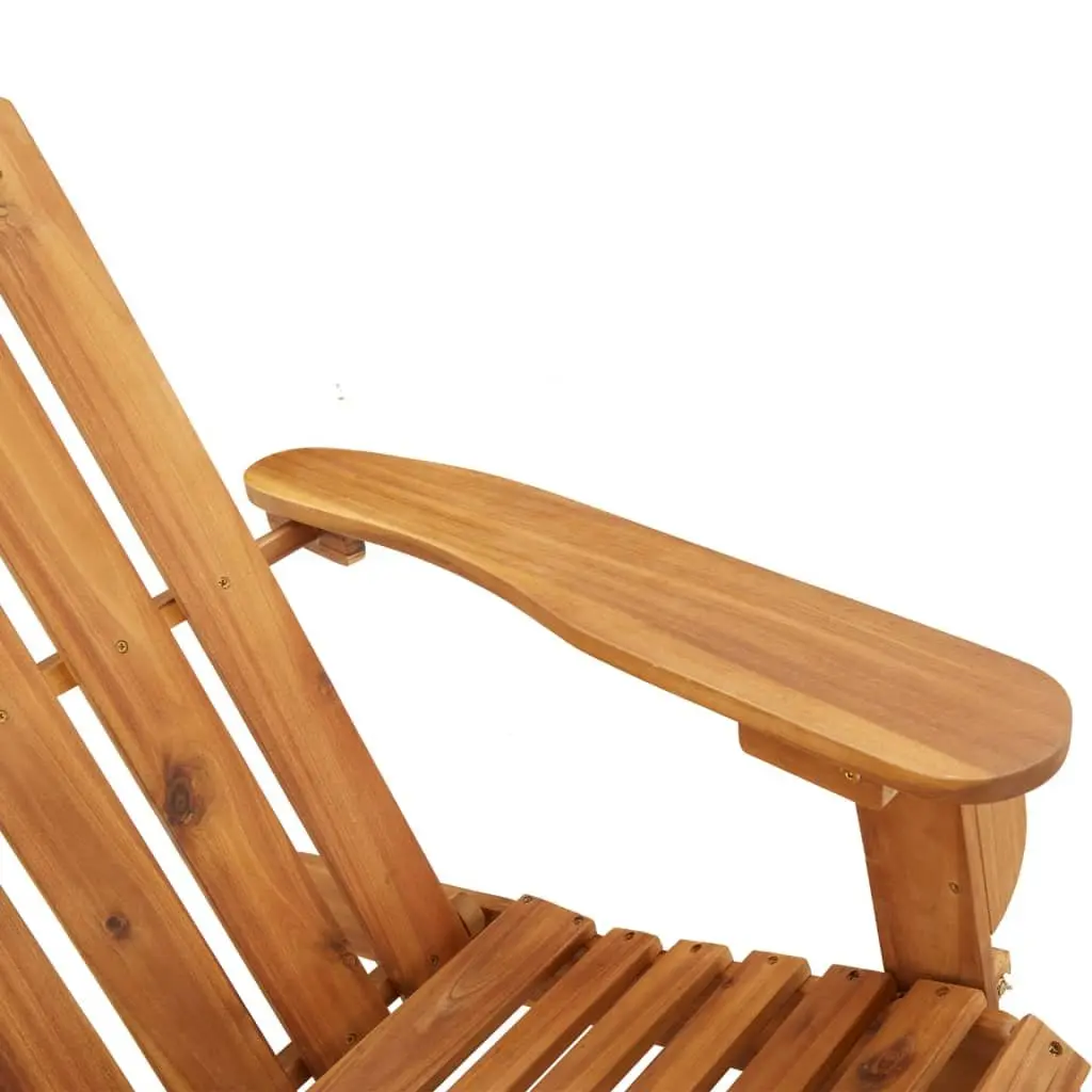 Adirondack Rocking Chair Solid Acacia Wood Brown Outdoor Seating