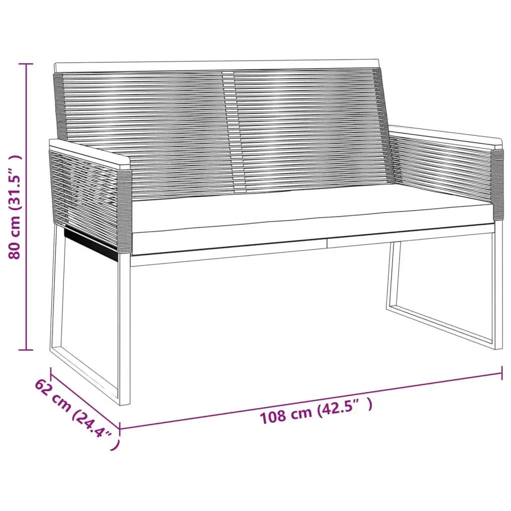 Garden Lounge Set 4 Piece Outdoor Furniture Steel Frame Padded Cushions Black
