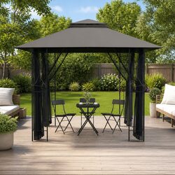 Gazebo with Sidewalls Anthracite 300x300x270cm Steel Frame Outdoor Garden Party