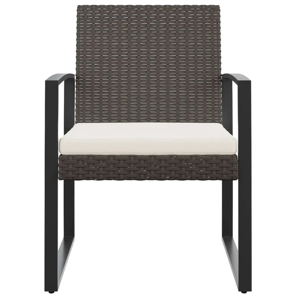 Outdoor Dining Chairs 2 Pcs Black Rattan Garden Patio Seating with Armrests