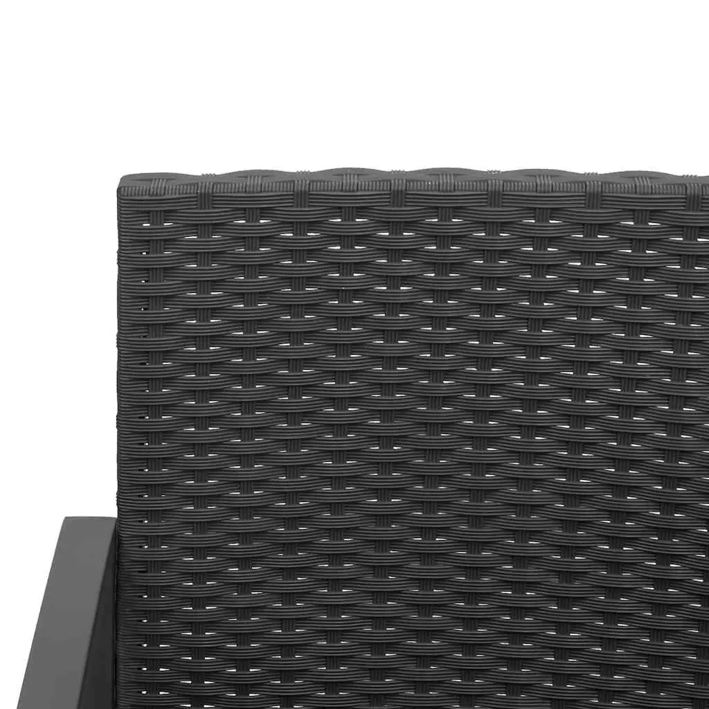 Garden Dining Set 5 Piece Outdoor Furniture Black Rattan Chairs Table Cushions