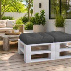 Pallet Cushion Black 60x60x12 cm Outdoor Garden Sofa Seat Pad Polyester Fabric